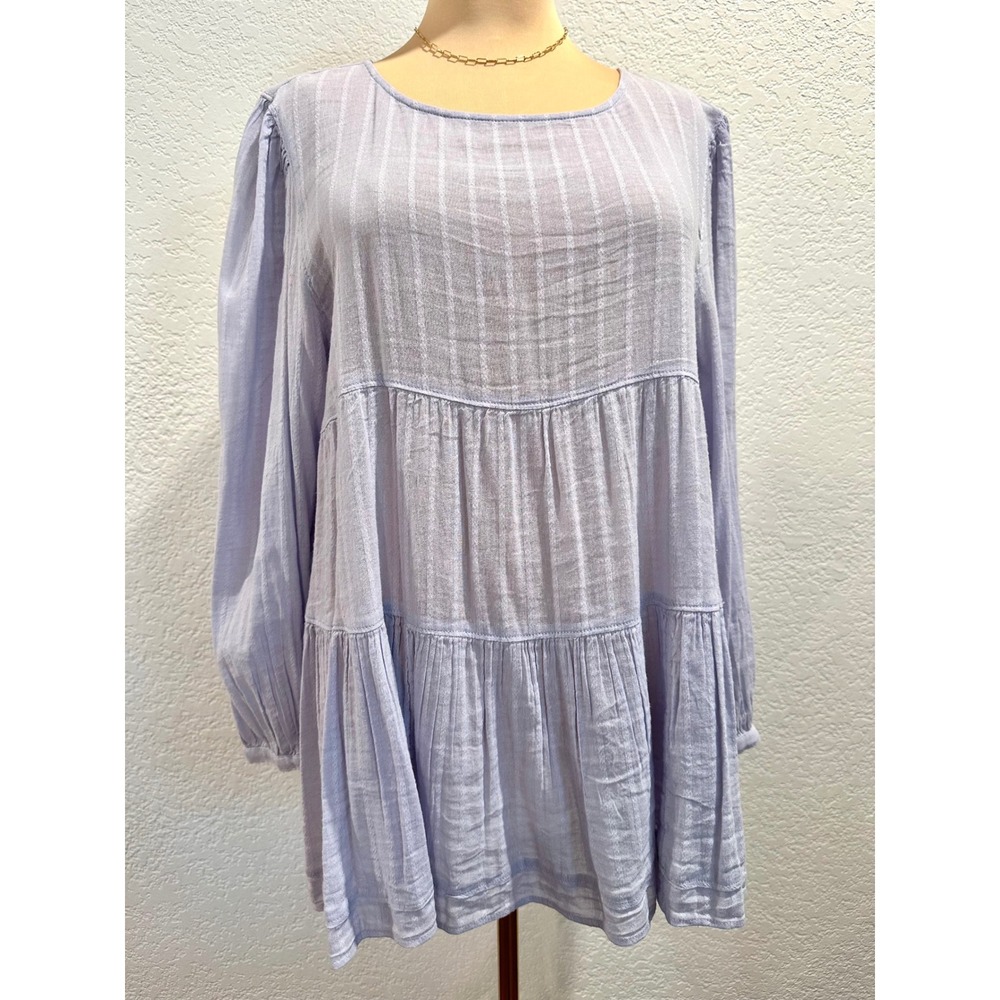 American Eagle AE Lavender Mini Babydoll Balloon‎ Sleeve Keyhole Back Semi-sheet
